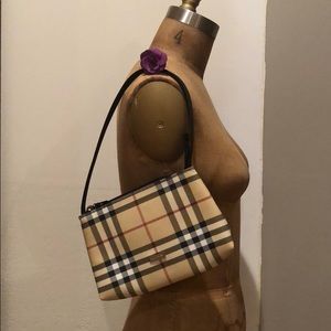 Burberry London Canvas Beige Branded Pochette